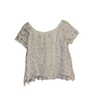 Wayf Anthropologie White Lace Top Size Medium